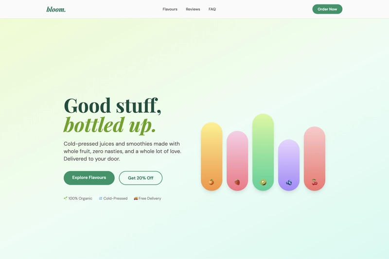 Screenshot of the Bloom website