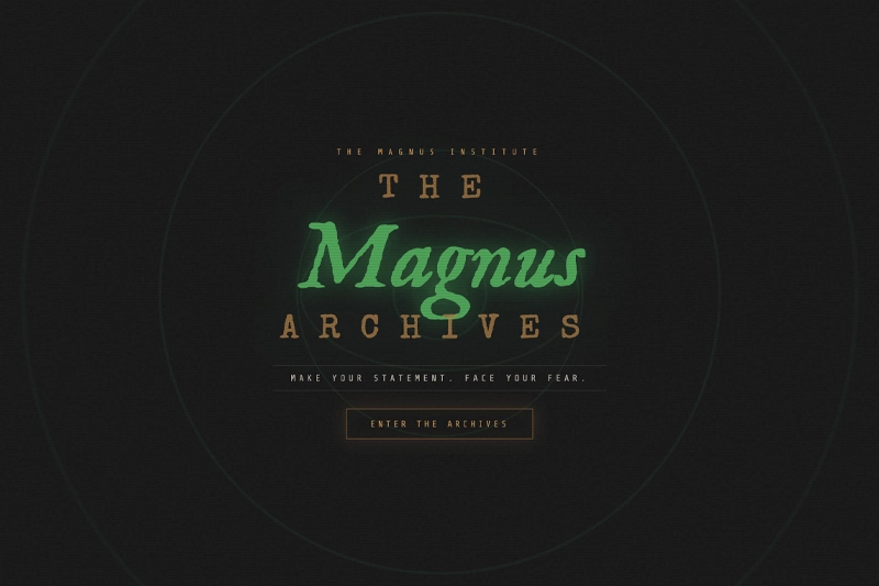 Screenshot of the Magnus Archives website